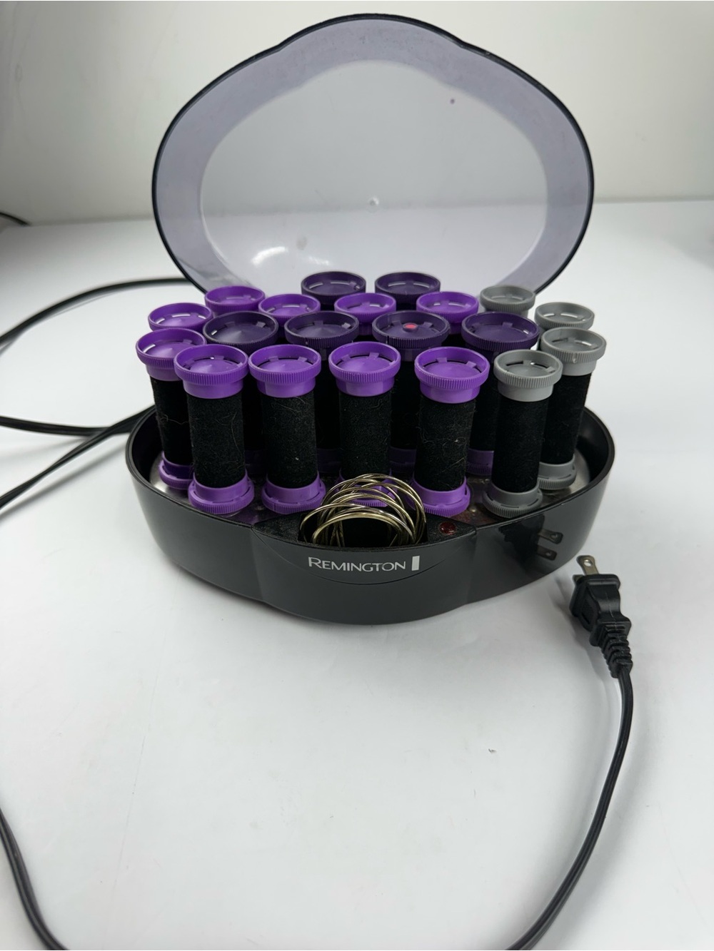 Remington Velvet Flocked Hot Rollers Model KF-201 With 11 Clips Pageant Cheer